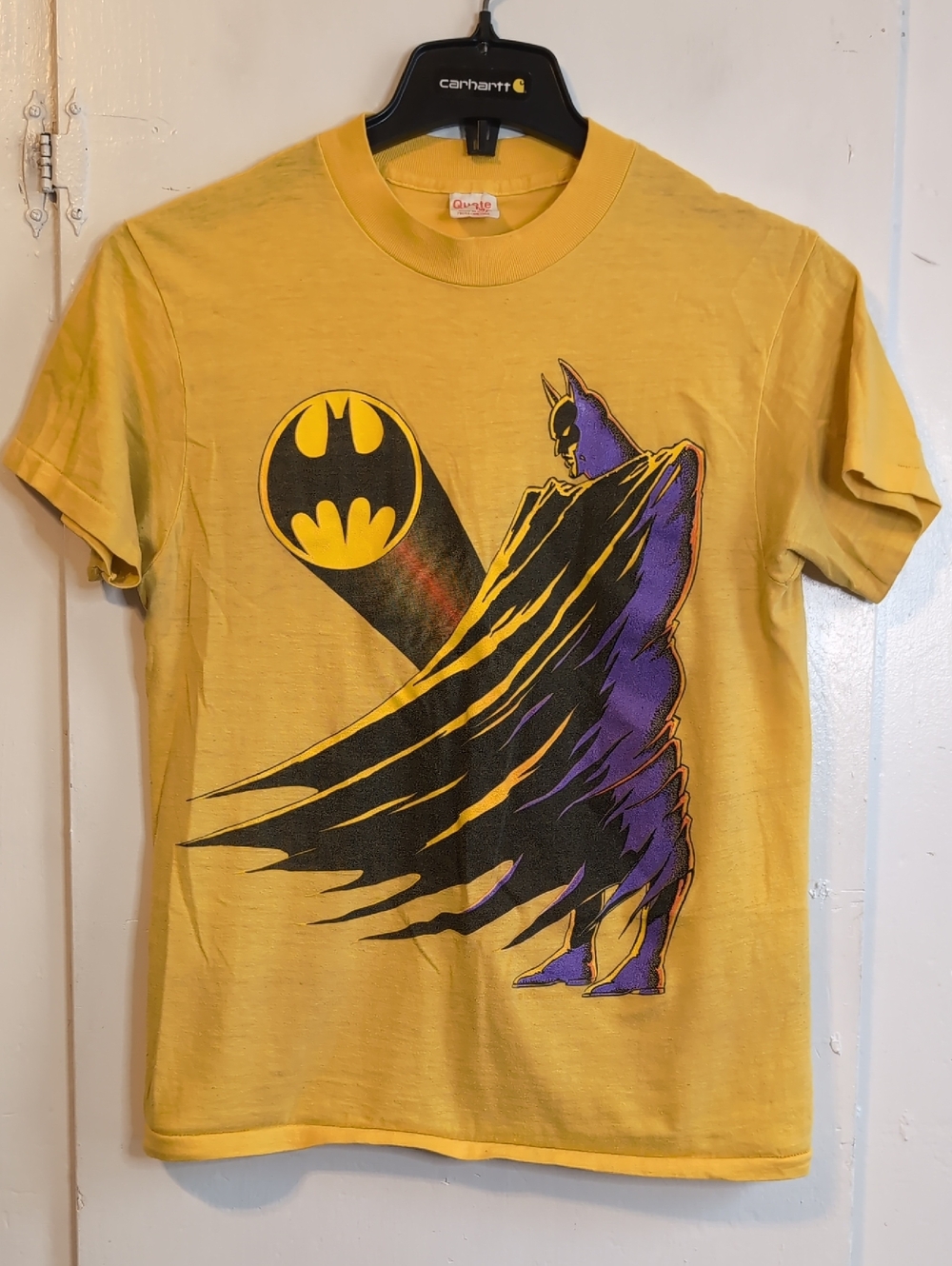 Vint. 80s Yellow Batman tee mens small